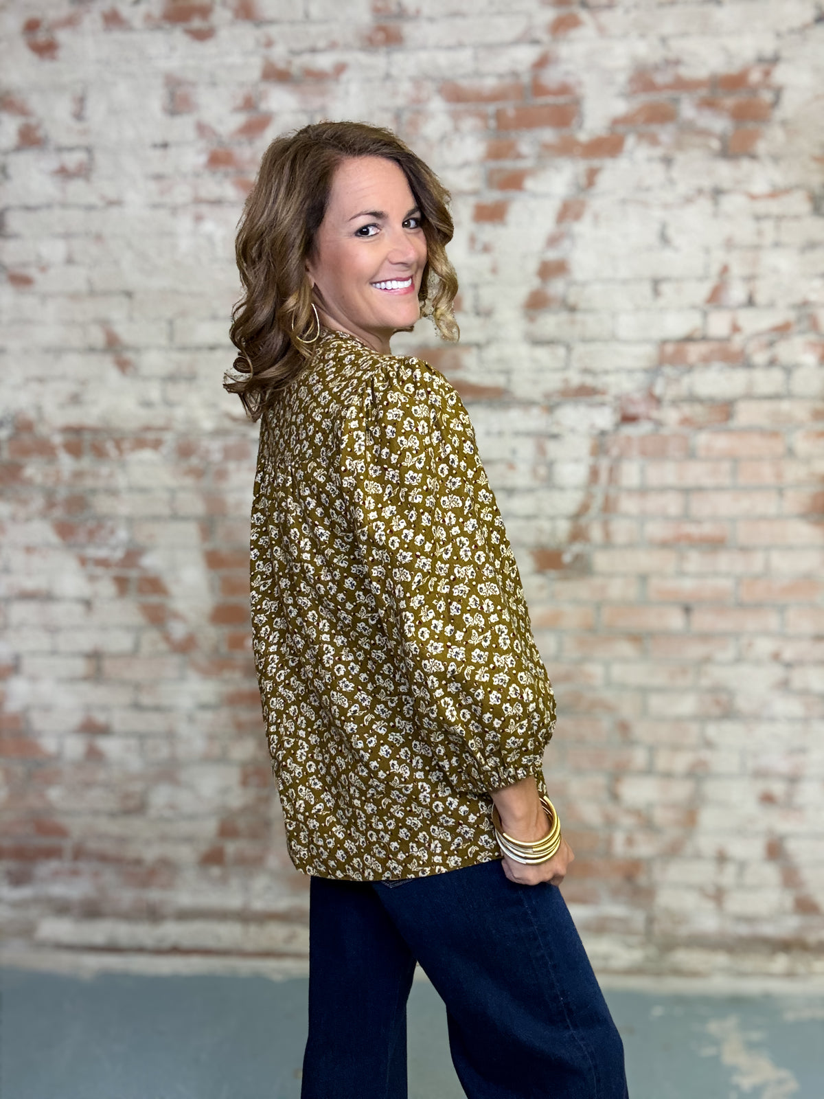 Brenna Floral Corduroy Top