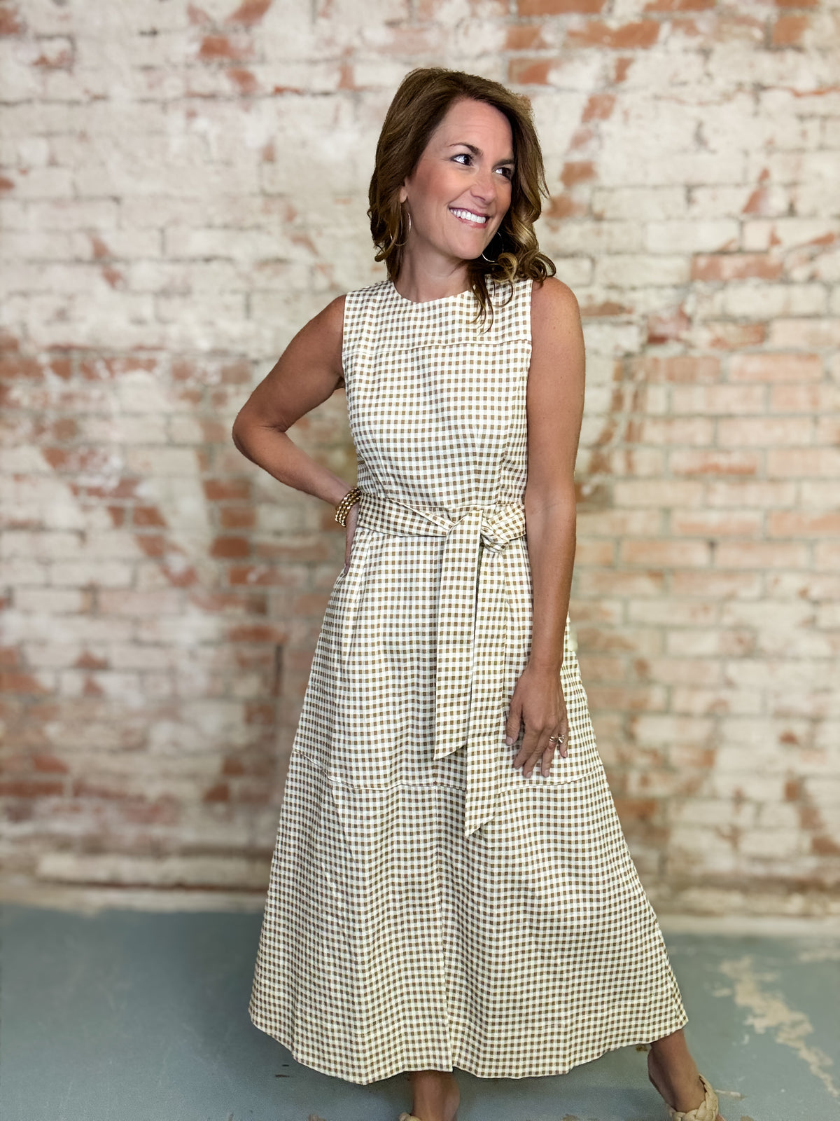 Wyatt Gingham Midi Dress