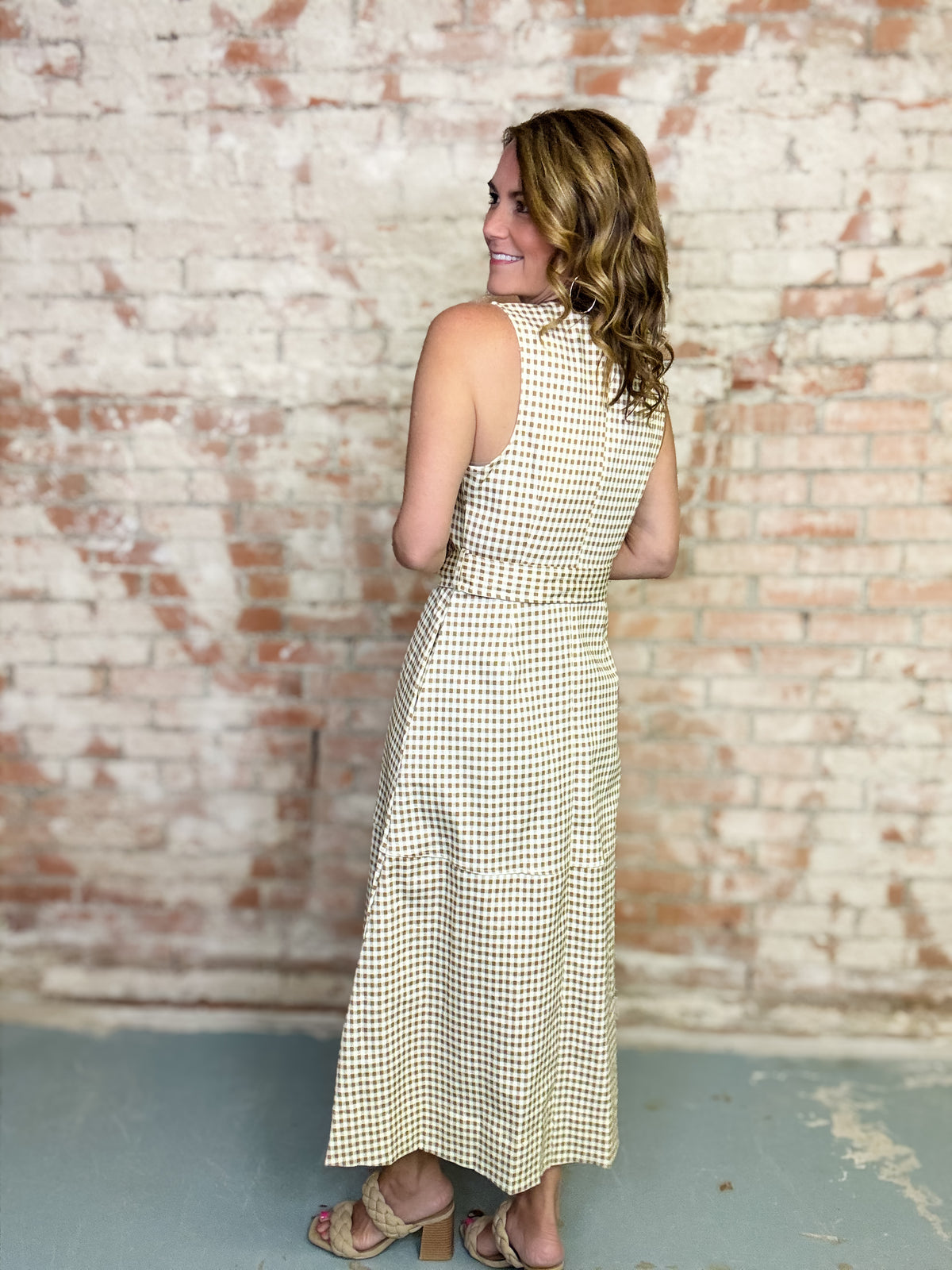 Wyatt Gingham Midi Dress