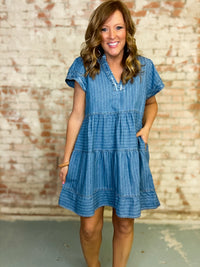 Elena Denim Babydoll Dress