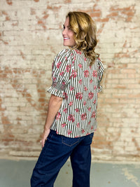 Leena Stripe Floral Top