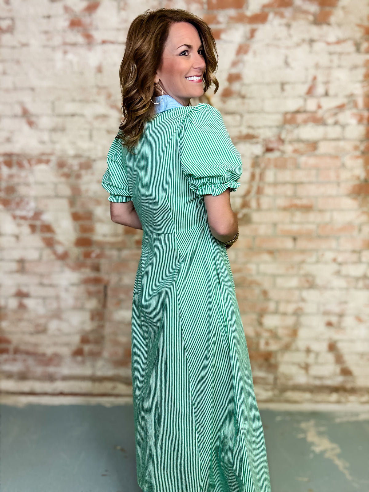Branton Striped Midi Dress