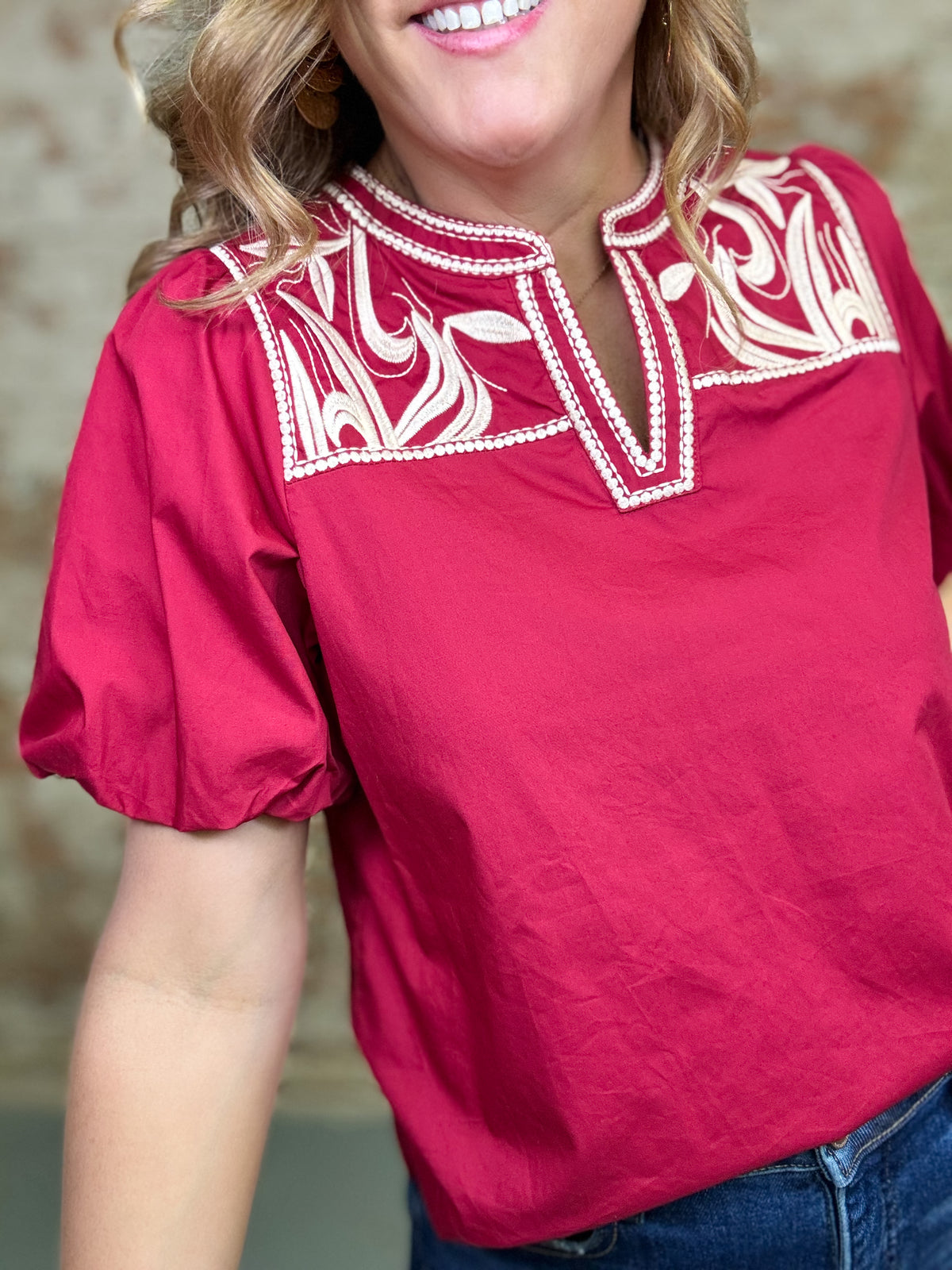 Wesley Embroidery Top