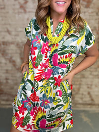 Jasla Shift Tropical Dress FINAL SALE