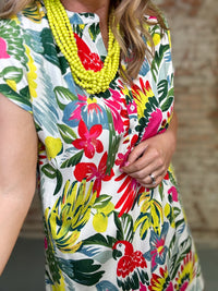 Jasla Shift Tropical Dress FINAL SALE