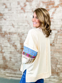 Johanne Patchwork Terry Knit Top - FINAL SALE