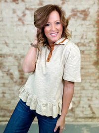 Jesse Stripe Collar Knit Top - FINAL SALE