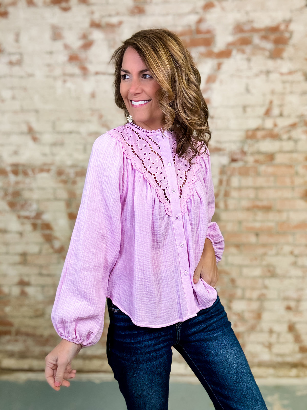 Ali Lace Trim Top - FINAL SALE