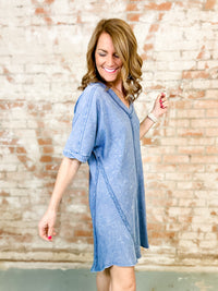 Bridget Mineral Washed Ribbed Dress-FINAL SALE