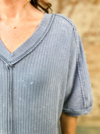 Bridget Mineral Washed Ribbed Dress-FINAL SALE