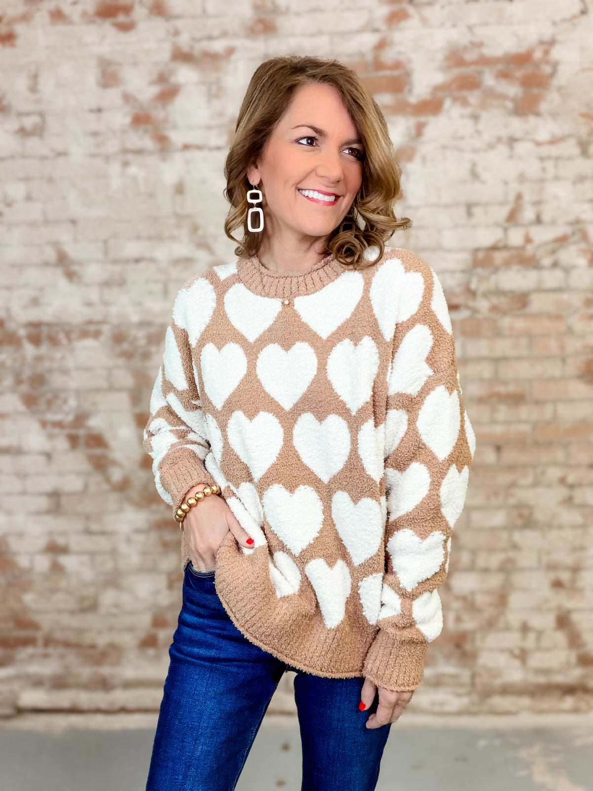 Marlowe Heart Accent Sweater-FINAL SALE