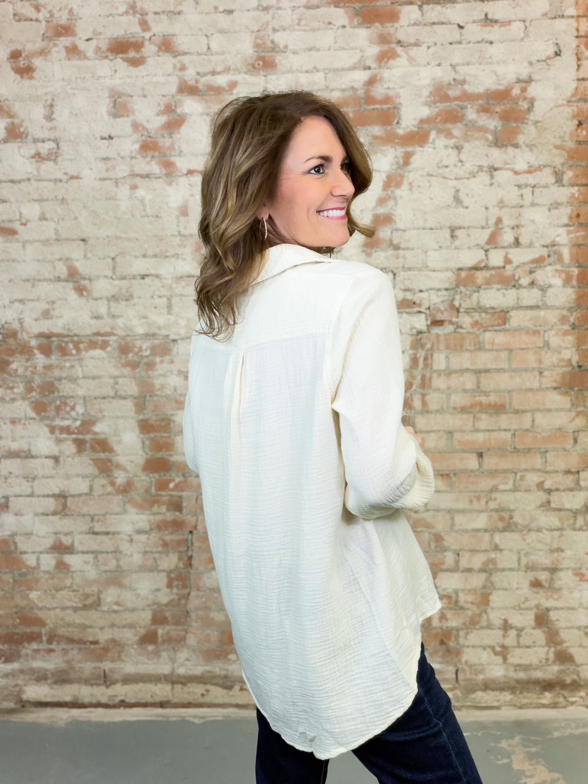 Kinsley Gauze Button Down Top - FINAL SALE