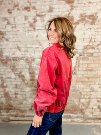 Rhoda Front Zip Washed Jacket - FINAL SALE