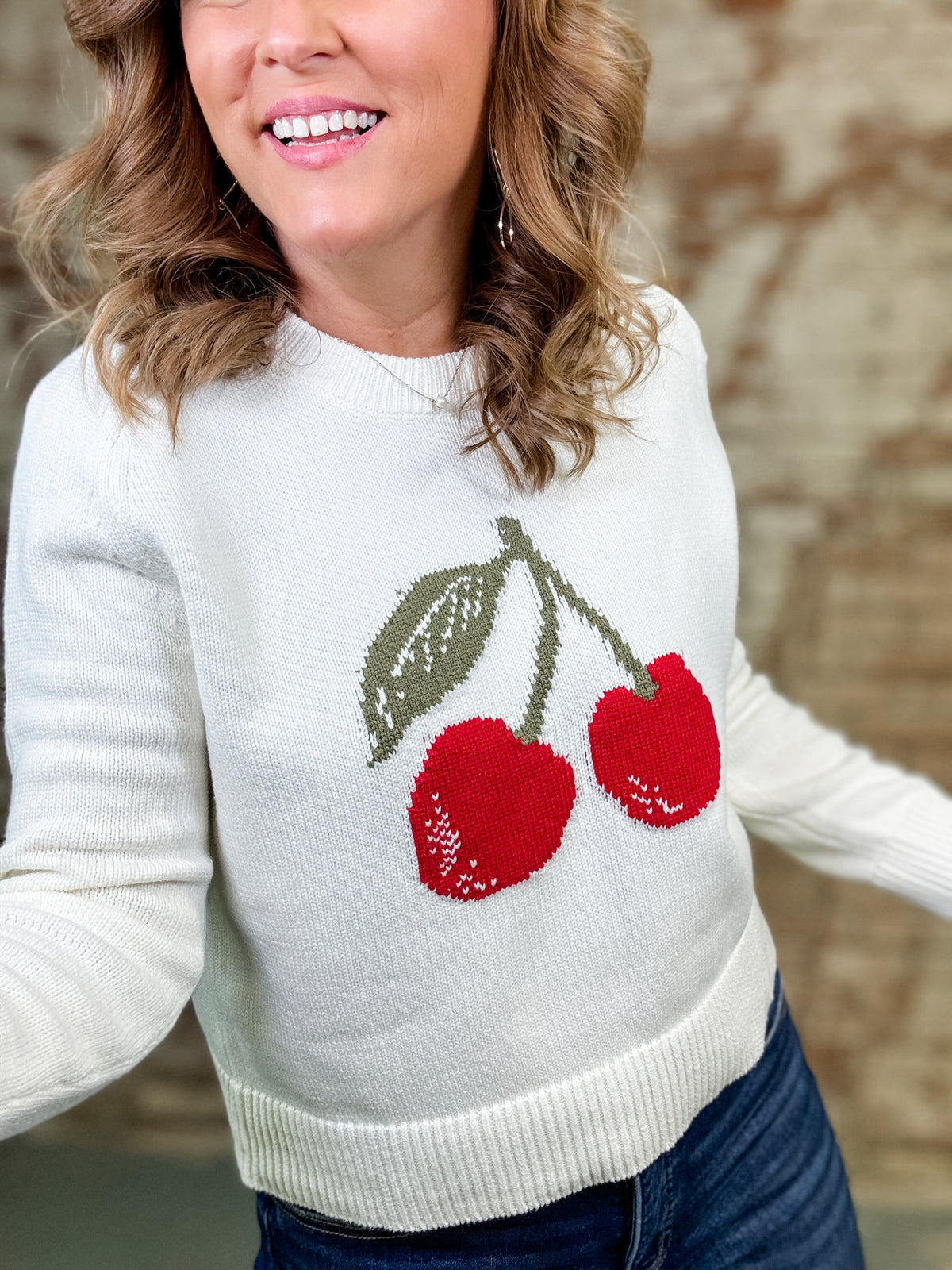 Pollyanna Cherry Sweater-FINAL SALE