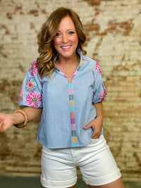 THML Wrenley Embroidered Top FINAL SALE