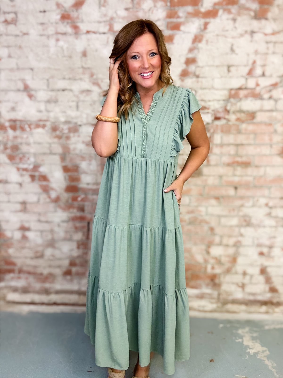 Ciera Solid Tiered Dress