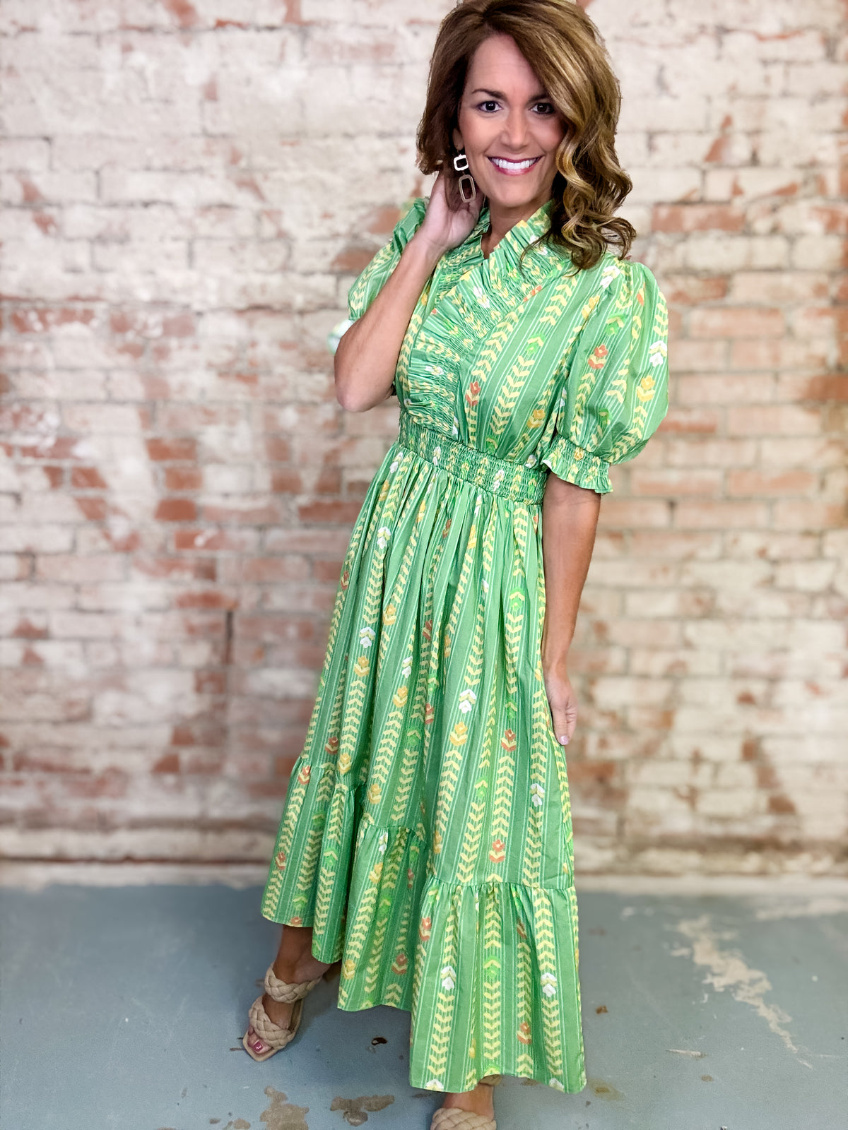 Liz Smocked Midi Dress