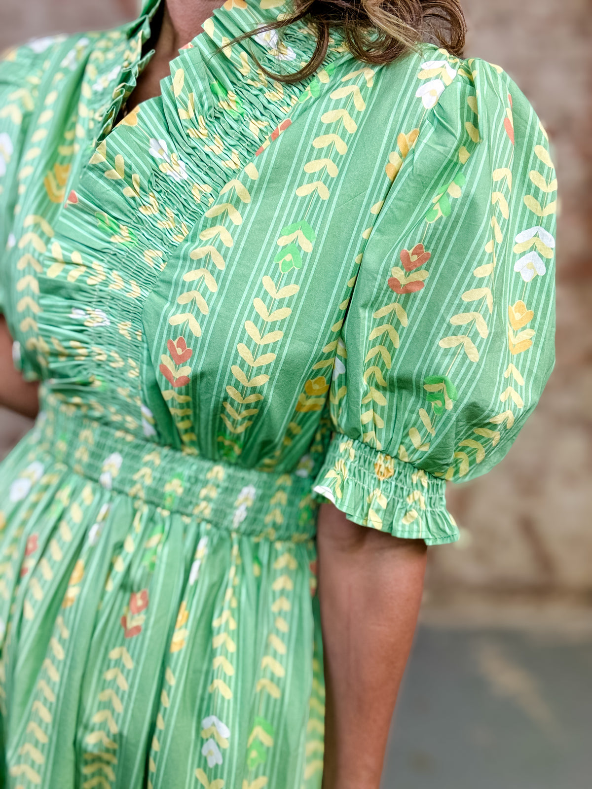 Liz Smocked Midi Dress