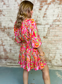 Roseanne Geo Floral Dress