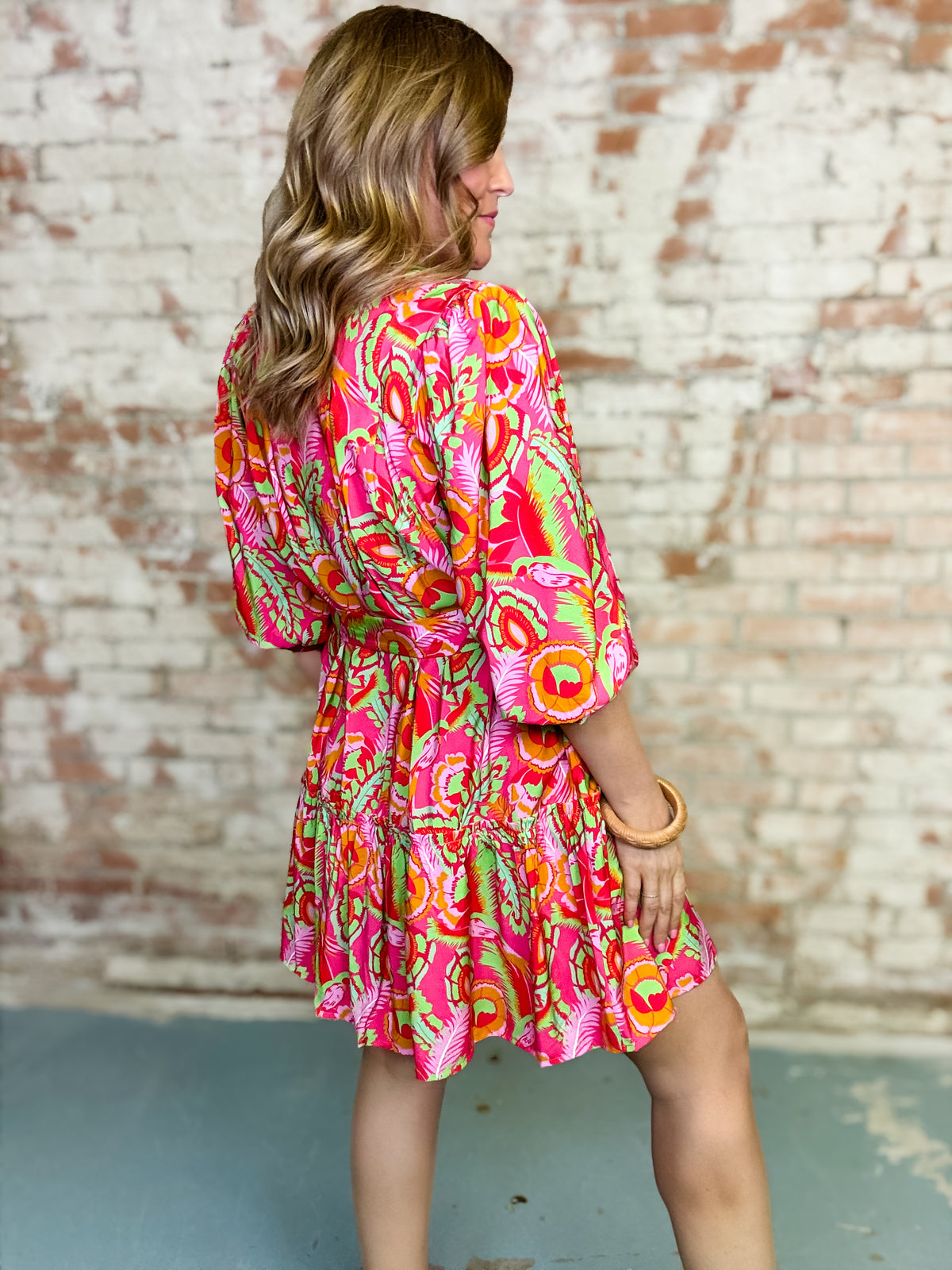 Roseanne Geo Floral Dress