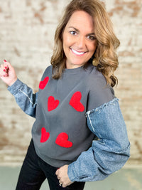 Lori Embroidered Heart Top-FINAL SALE