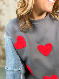 Lori Embroidered Heart Top-FINAL SALE