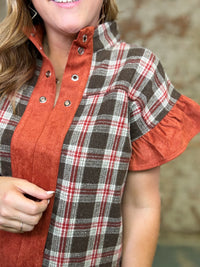 Luca Plaid Top
