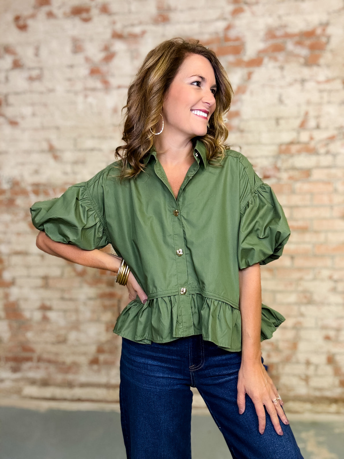 Lizzy Solid Ruffle Top