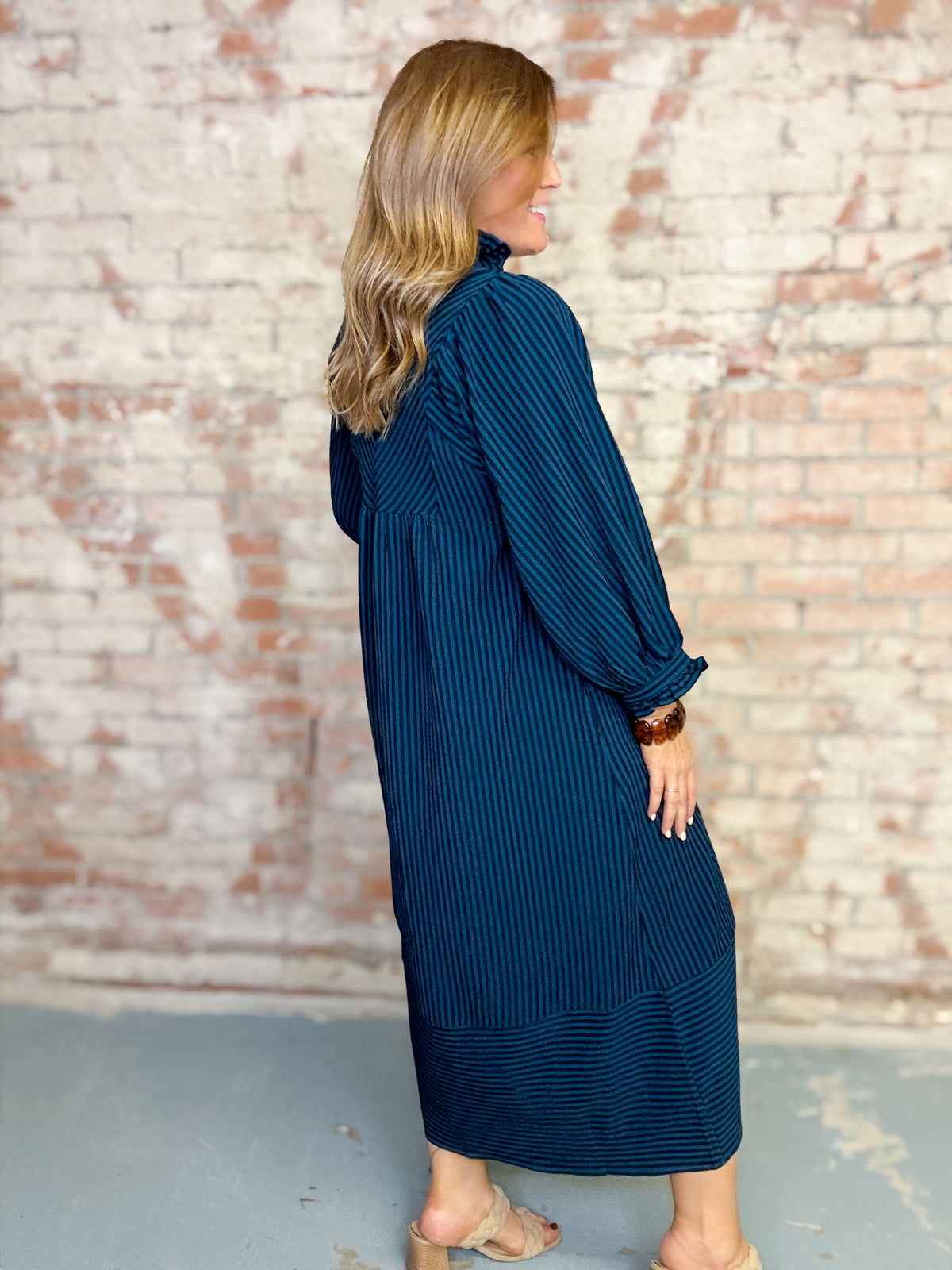 Lizza Seersucker Midi Dress