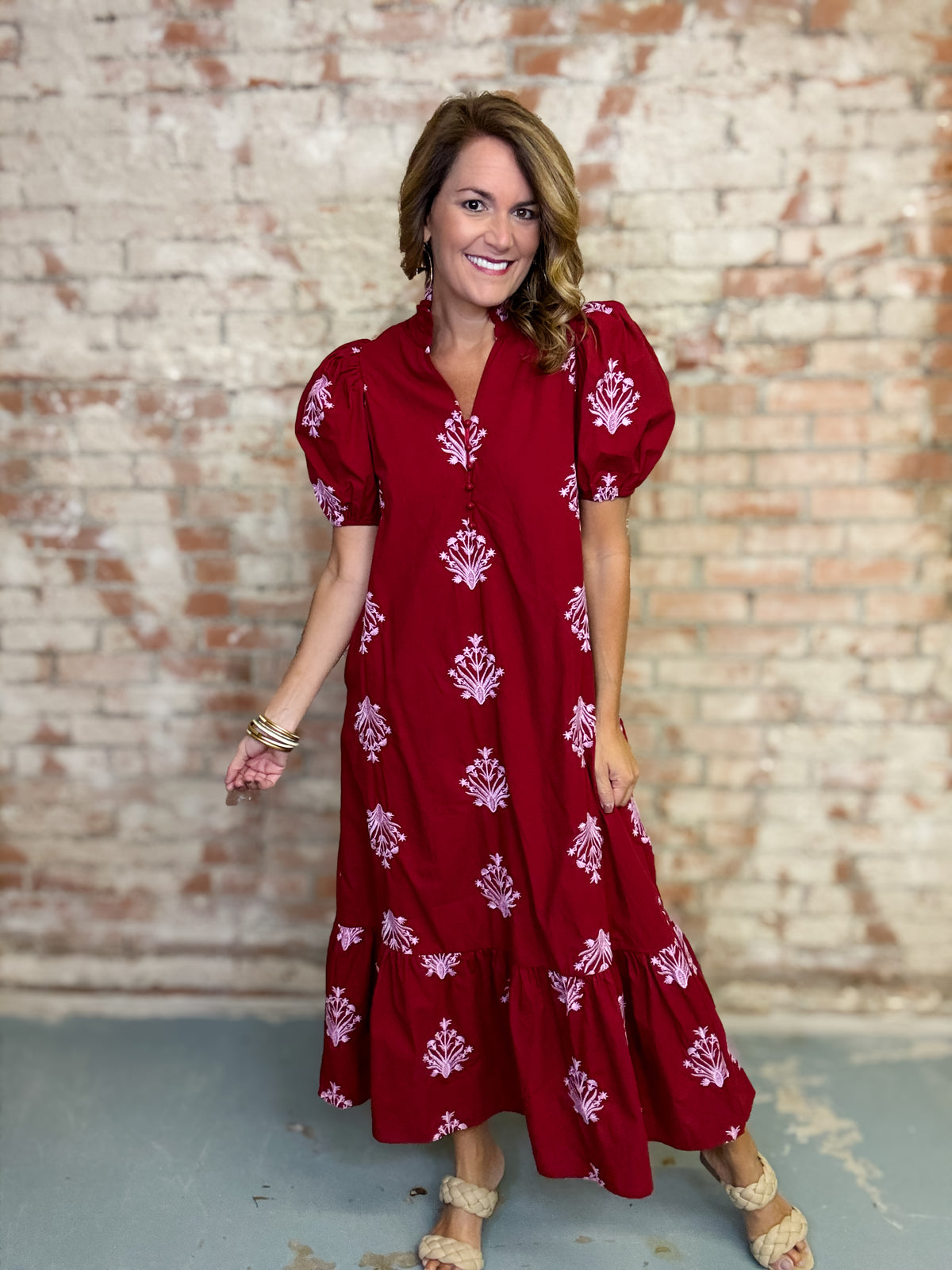 Yulianna Botanical Embroidery Dress