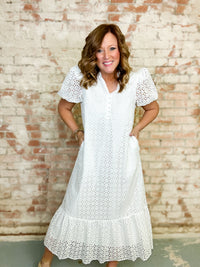 Colette Eyelet Midi Dress - FINAL SALE