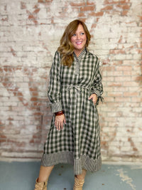 Esther Plaid Midi Dress