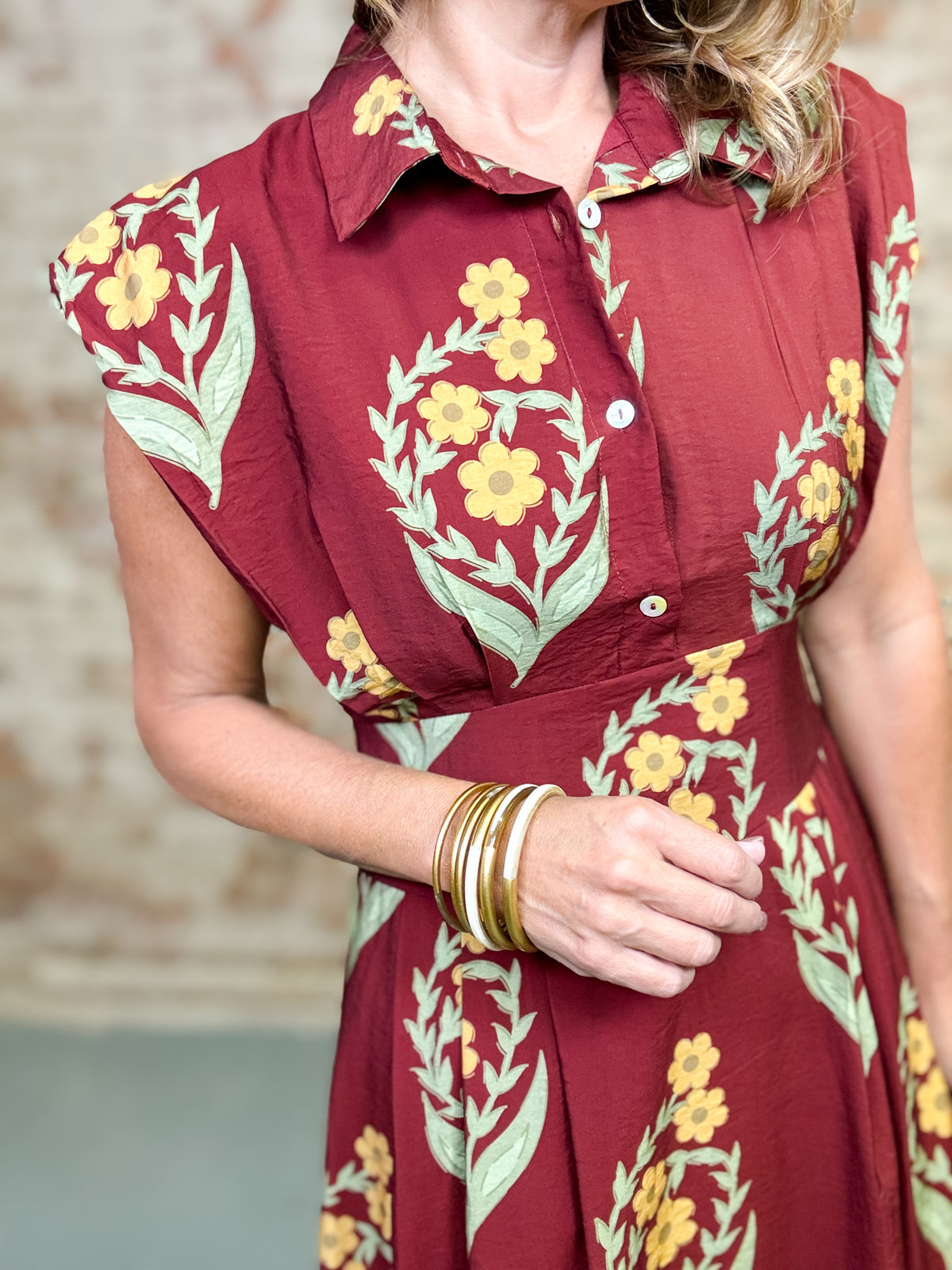 THML Franklin Flower Midi Dress