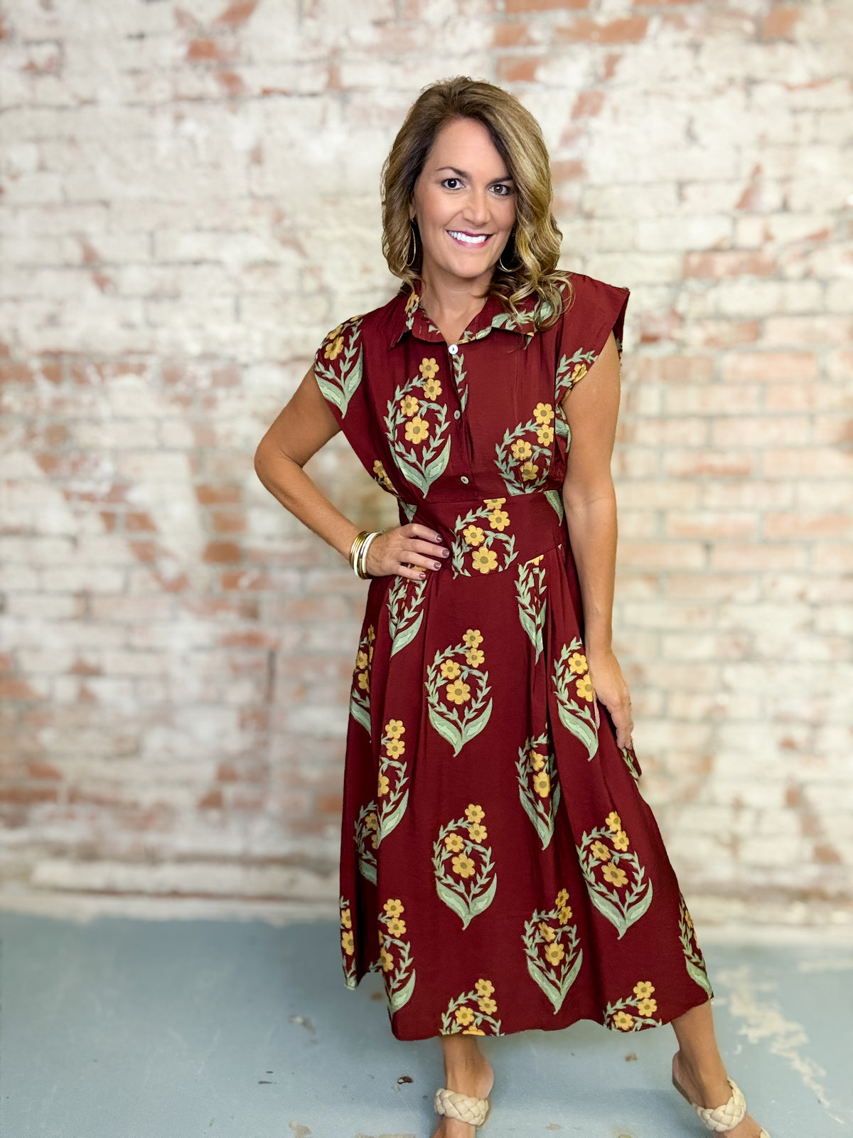 THML Franklin Flower Midi Dress