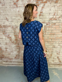 Denim Eyelet Greta Skirt Set | Sunshine Tienda