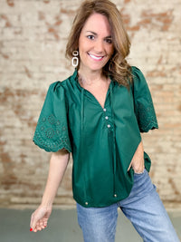 Kari Eyelet Embroidery Top - FINAL SALE