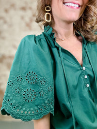 Kari Eyelet Embroidery Top - FINAL SALE