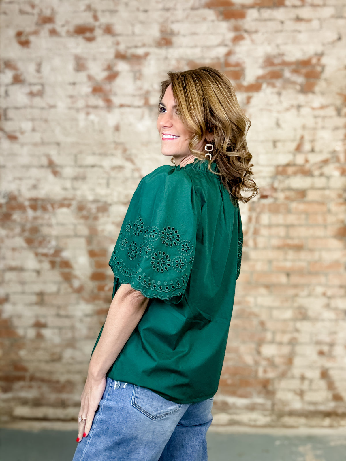 Kari Eyelet Embroidery Top - FINAL SALE