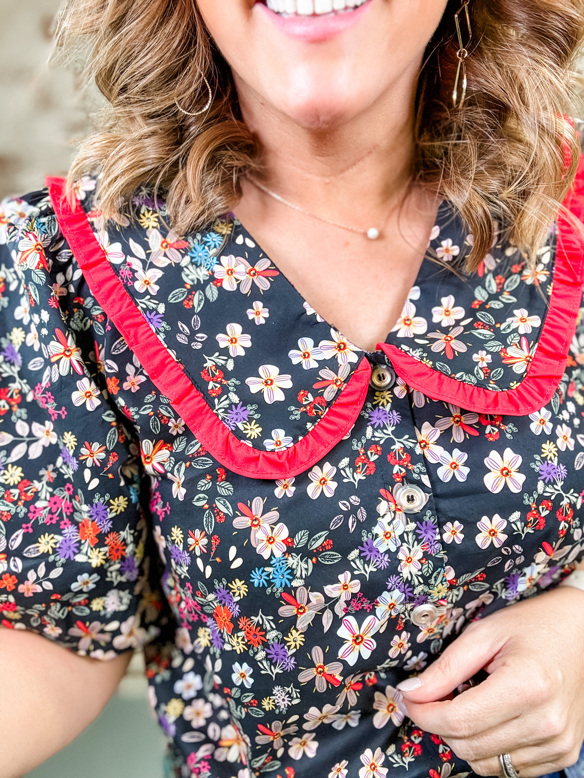 Soraya Collar Button Down Top - FINAL SALE