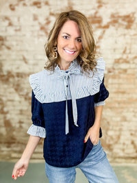 Darius Ruffle Stripe Knit Top - FINAL SALE