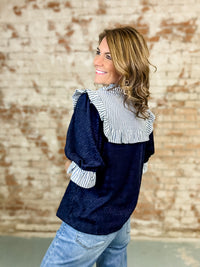 Darius Ruffle Stripe Knit Top - FINAL SALE