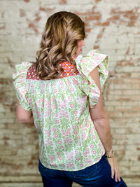 THML Acadia Ruffle Sleeve Top - FINAL SALE
