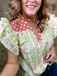 THML Acadia Ruffle Sleeve Top - FINAL SALE