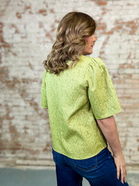 Quinn Pearl Collared Textured Top - FINAL SALE