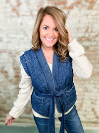 Carrie Denim Quilted Vest - FINAL SALE