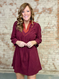Piper Corduroy Pleated Dress