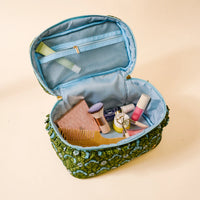 Glam & Go Quilted Cosmetic Bag-Everbloom Forest Green