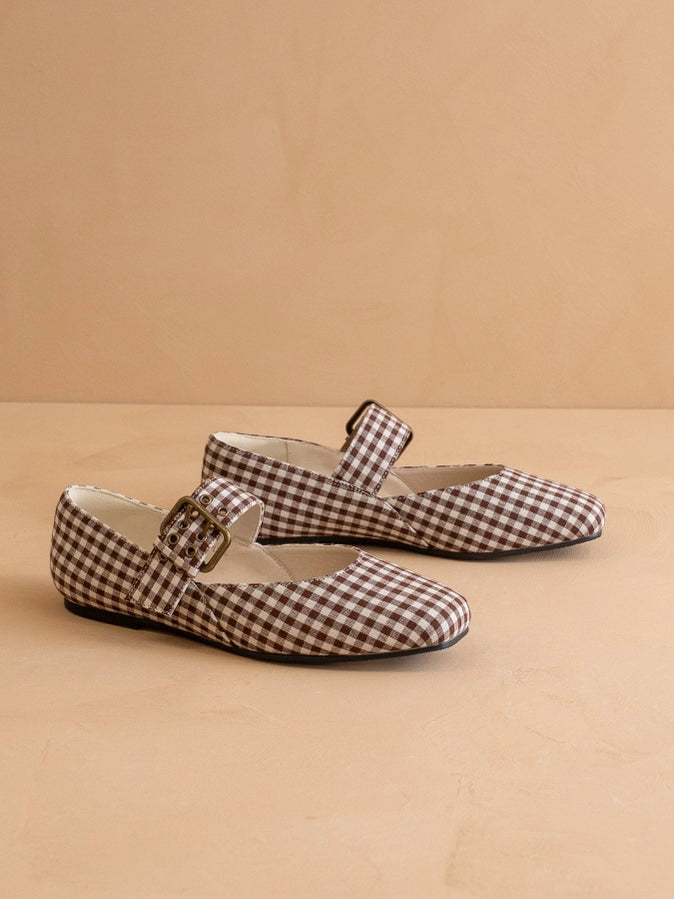 Bruno Gingham Ballet Flats