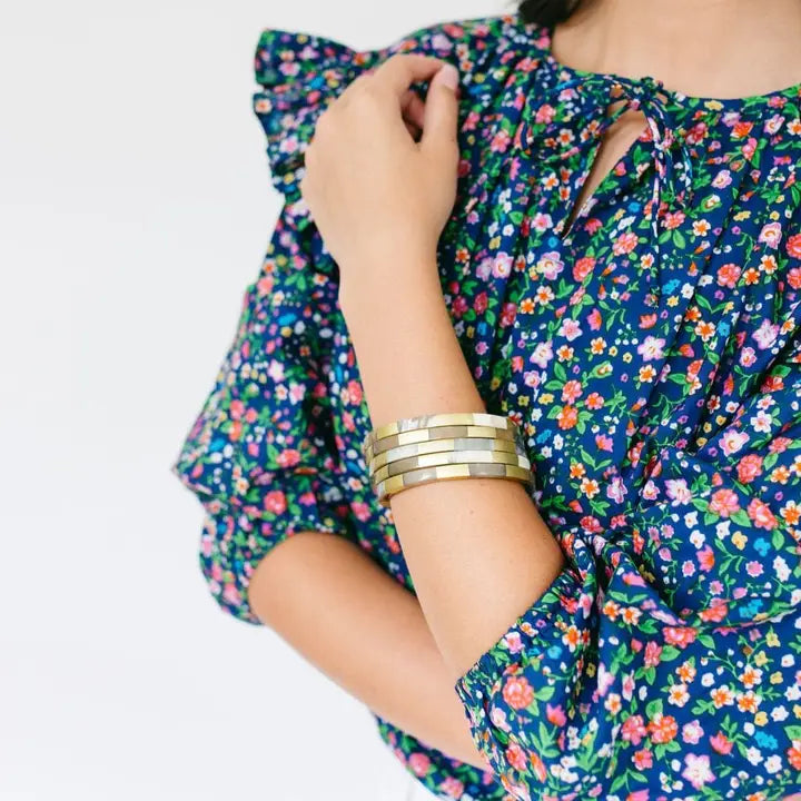 Gold Tile Bangle Set | Sunshine Tienda