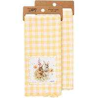 Flower Bunnies Kitchen Towel FINAL SALE
